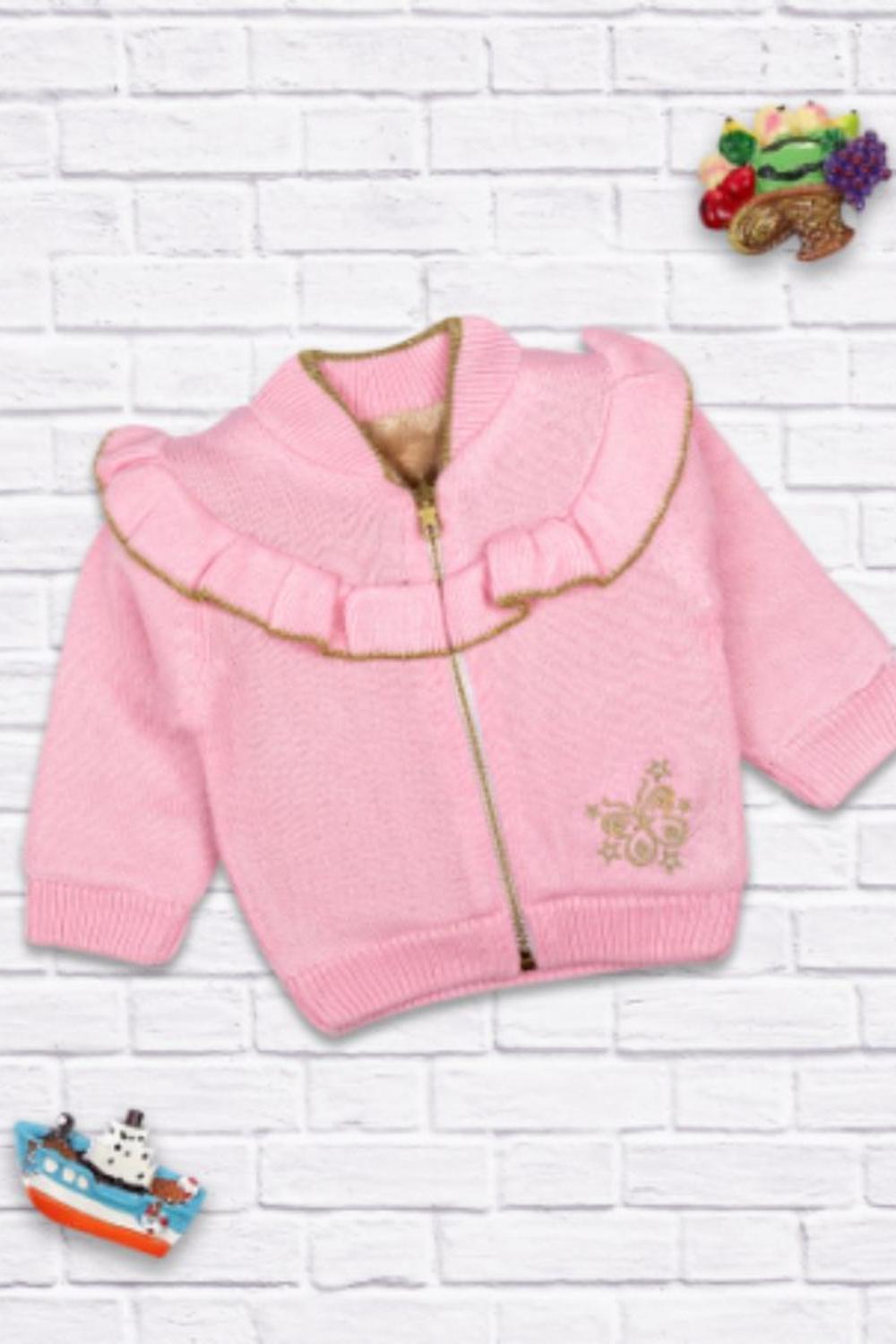 Mee Mee Girls Full sleeve Sweater - Baby Pink